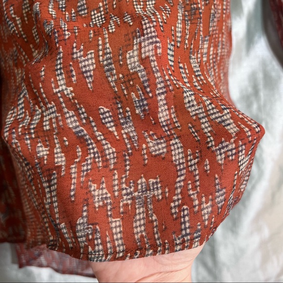 Sexy off shoulder, boho bell sleeved, back laced chiffon high low top, S - Picture 4 of 12